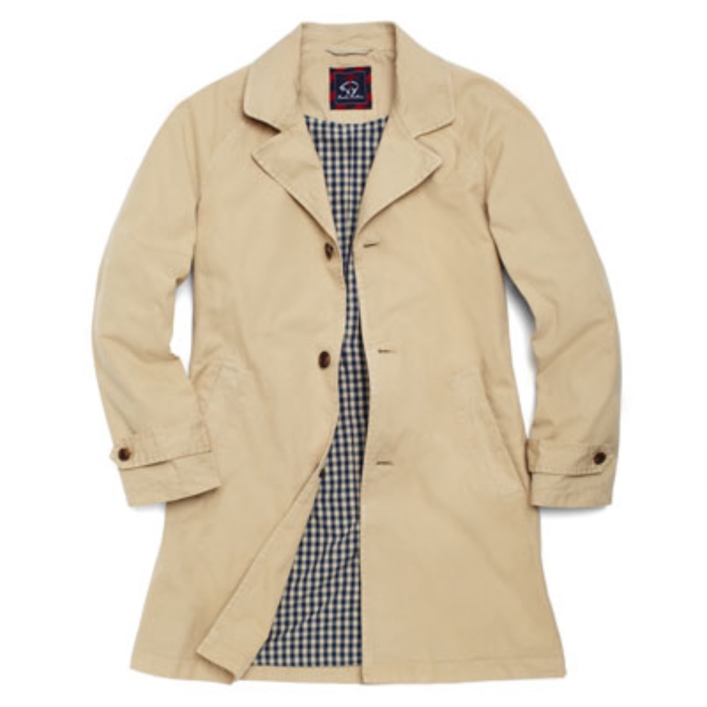 Brooks Brothers Beige Canvas Mac Coat
